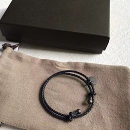 Mode hommes femmes bracelets bracelets designer main corde classique en peau de mouton tissé bracelet porte-bonheur hommes et femmes couples style bracelet noir cadeau