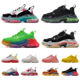 balenciaga triple s luxury designer platform shoes Mode Hommes Femmes Casual Dad Chaussures 17FW Crystal Clear Sole Bas Noir Paris Plate-forme Vintage de sport Chaussures de sport