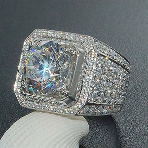 Fashion Men Women Dazzling Ring Silver Compated Diamond Birthstone Ring Engaged Wedding Party Ring Maat 5-12303W