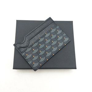 Mode Hommes Femmes Designer Titulaires de cartes de crédit Classique Hommes Mini Banque Titulaire de la carte de luxe Petit portefeuille Slim Portefeuilles en cuir véritable avec boîte