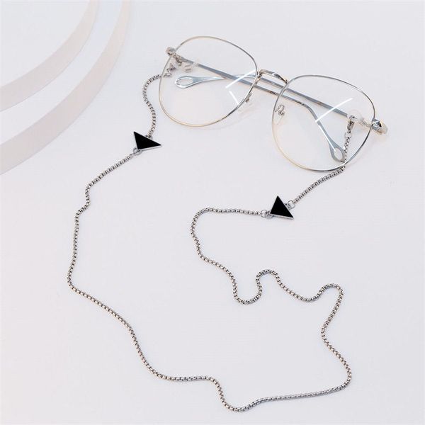 Moda Hombres Mujeres Diseñador Anteojos Cadenas Titanio Acero Máscara Enlaces Cordón Gafas de sol de lujo Cadena Plata Auricular Sling Cuerda