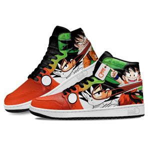 Fashion Men Dames Dress Shoes Anime Goku schoenen DB Sneakers Classic Rubber Rubber High Top Graffiti Leather Designer Custom Popular Running Athletic Shoes MN2102 Box EU 36-48