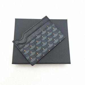 Moda Hombres Mujeres Titulares de tarjetas de crédito de alta calidad Clásico Mens Mini Titular de la tarjeta bancaria Cartera pequeña Carteras delgadas de cuero real Wtih 2399