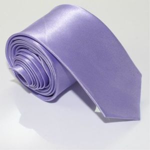 Mode hommes femmes lilas maigre couleur unie plaine Satin Polyester soie cravate cravate cravates 20 couleurs 5cm x 145cm2365