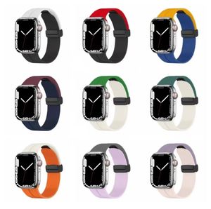 Fashion Folding Claspband voor Apple Watch Series 8/7/6/41 45 mm siliconenriem voor IWatch Ultra5 4 3 2 40 44 49mm Watch Bracelet Accessories