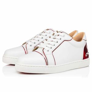 Mode Heren Dames Rode bodems Casual schoenen Senior Fun Vieira Platte sneakers Klassiek Wit Lage tops Elastiek Kalfsleer Designer Casuals Tennis Trainers Box EU 35-47