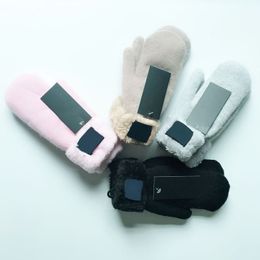 Guantes de moda para hombre y mujer para invierno y otoño, guantes cálidos de Cachemira para deportes al aire libre, equipo más cálido en 4 colores