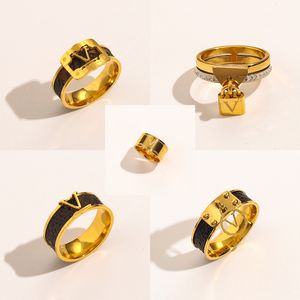 Mode Mannen Vrouwen Rvs Ringen Ontwerpers Oude Bloem Lederen Ring Luxe Sieraden Party Geschenken Maat 6-9