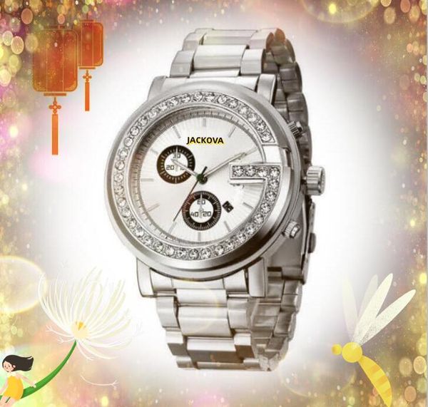 Mode hommes femmes montres deux yeux ciel diamants anneau mouvement à quartz horloge de table de luxe en cuir bracelet en acier inoxydable chaîne d'affaires bracelet montre-bracelet cadeaux