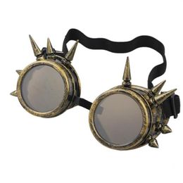 Mode hommes femmes lunettes de soudage gothique Steampunk Cosplay Antique pointes Vintage lunettes lunettes lunettes Punk Rivet237V
