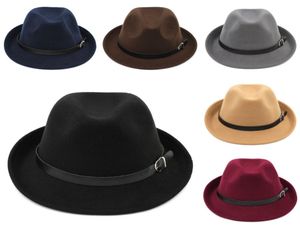 Fashion Men Femmes laine Blend Fedora Cap trilby Hat Outdoot Brim ATUNM HIVER JAZZ CHAT CUIRS 8545049