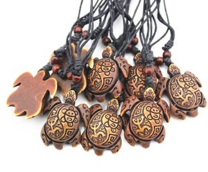 Mode mannen Yak Bone Poeder Gesneden Zon Kikker Surfer Turtles Hanger Charme Ketting Houten Kralen Verstelbare Touw Necklace2588246