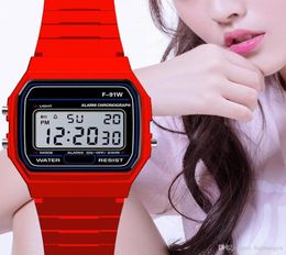 Fashion Men039S Led Watch Alarm Men Women039s F 91W Horloges F91W Thin Digital WolsWatch Silicone Clock2816554
