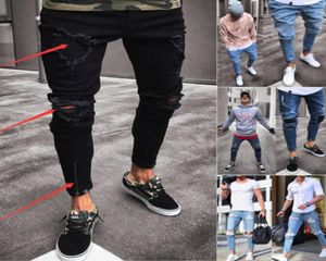 Fashion Men039s Jeans skinny déchirés détruits en denim slim slim Pant8343156