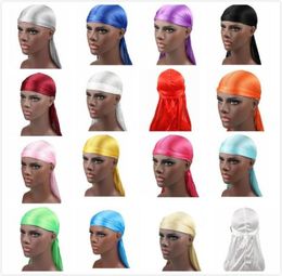 Mode Männer039s Satin Durags Bandana Turban Perücken Kappe Männer Seidige Durag Kopfbedeckung Stirnband Piratenhut Haar Zubehör9881192