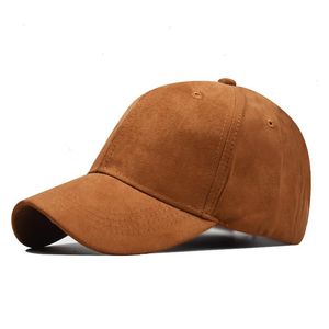 Fashion Mens Baseball Caps for Men and Women Suede Simple Solid Snapback Hip Hop Bone verstelbare Dad Trucker Hat Gorras