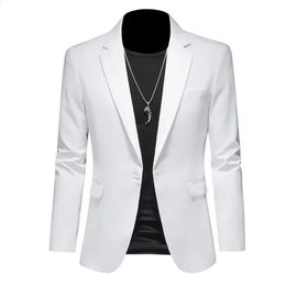 Mode hommes affaires jolie pochette noir blanc rouge vert couleur unie Slim Fit veste de mariage marié costume de fête manteau M6XL 240125