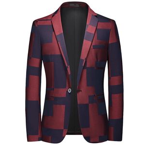Mode hommes décontracté Boutique affaires impression personnalisée Slim Fit Blazers veste costume robe manteau grande taille 6XL 240313