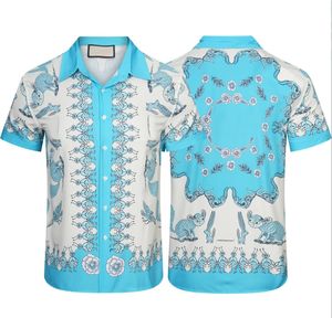 Mode Heren Casual Shirt Zomer Design Kleding Dames Klassiek Ant Blue Cc Print Shirts Korte Mouw Streep Tee Aziatische Maat M-3XL259P