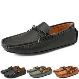 Mode Hommes Casual Chaussures Conduire Confortable Respirant Quotidien Hommes En Cuir Gommage Cent Loisirs Noir Slip Sur Homme Paresseux Surchaussures Baskets Jogging Marche Chaussure A051