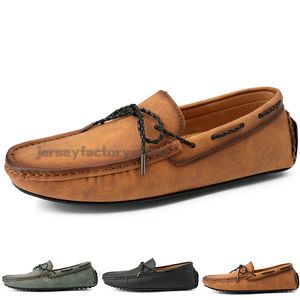 Moda para hombre Zapatos casuales Conducir Cómodo Transpirable Diario Hombres Cuero Exfoliante Cien Ocio Negro Resbalón en hombre Lazy Cubrezapatillas Zapatillas Jogging Caminar Zapato B0175