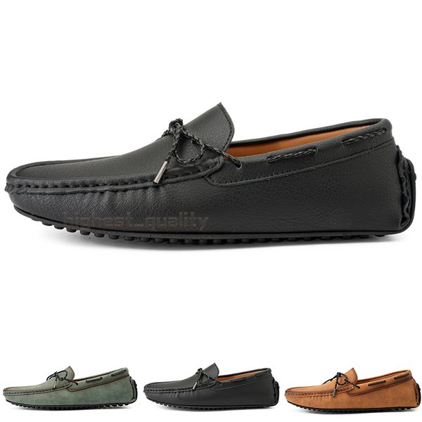 Mode Hommes Casual Chaussures Conduire Confortable Respirant Quotidien Hommes Cuir Gommage Cent Loisirs Noir Slip On Homme Paresseux Surchaussures Baskets Jogging Marche Chaussure A189