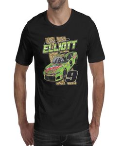 Fashion Mens Chase Elliott 2019 MTN Dew NASCAR 9 Camiseta de cuello redondo negro Impresión Camisetas de hip hop Patriotic USA 2spot Driver 9 S1871087