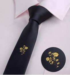 Mode hommes classique dessin animé animal abeille papillon barbe balai maigre polyester cravates broderie noir décontracté Tie217y