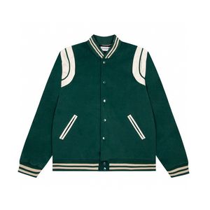 Chaqueta de diseñador de moda para hombre, abrigo de calle para hombre, hip-hop, uniforme de béisbol retro clásico, cachemira, color puro, parka casual para todos los partidos para hombre