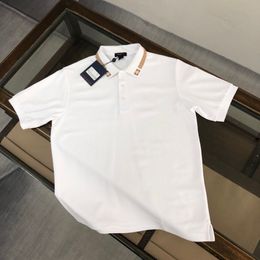 Moda para hombre diseñador polo hombres Diseñadores polo camisa Tops Hombre s Casual Pecho Carta Camisa Ropa Polos Manga hombres Ropa Pareja tamaño grande S-XL tres colores