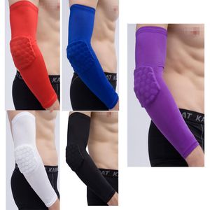 Fashion-Mens Glove Honeycomb Youth Basketball Sport Sécurité Armpad Rembourré Bras Brace Compression Bras Sleeve Étudiant Train Protecteur Bras Pads