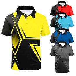 Fashion Mens Golf Polo Shirt Geometry Printing à manches courtes Tshirt Streetwear Casual Overs Dimediaship Men Vêtements Top 240402