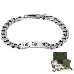 Fashion Mens Gradiente Bangle Unisex Designer Bracelets Titanium Joyería de acero inoxidable Cadena clásica