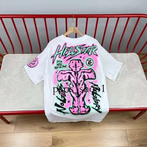 Mode Heren Hellstar T-shirts Dames Tees Luxe Ontwerpers Moschino Cdgs T-shirts Hellstar Roze Tee Heren Casual Korte Mouw Street Designer 416