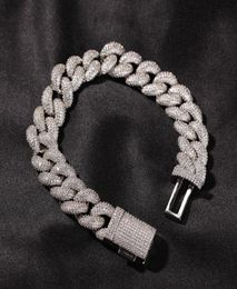 Mode hommes Hip Hop Bracelet bijoux 3D glacé chaîne or argent Miami chaînes à maillons cubains Bracelets 14MM3750639