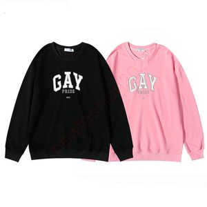 Mode Hommes Sweat à capuche Automne Hiver Vêtements de haute qualité Casual Femmes Sweats à capuche Crewneck Sweatshirts Coton Sportswear Pull à capuche Pride Crewneck en noir