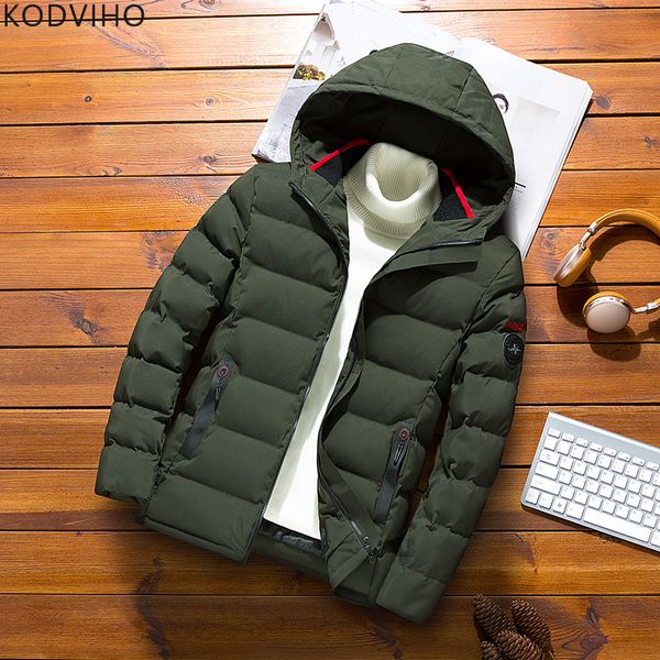 Mode- Vestes pour hommes Parka d'hiver manteau bouffant, plus la taille hommes veste bouffante chaude vêtements décontractés vêtements d'extérieur rembourrés armée vert matelassé 6XL 7XL 8XL
