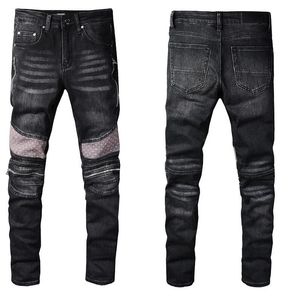 Mode Hommes Jeans Cool Style De Luxe Designer Denim Pantalon Distressed Ripped Biker Noir Bleu Slim Fit Moto Taille 28-40 Wnht