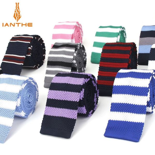 Mode hommes tricot cravates coloré nouveau 6 cm mince tricoté maigre cravates pour hommes fête mariage mâle cravate cravate Cravat Corbatas292y