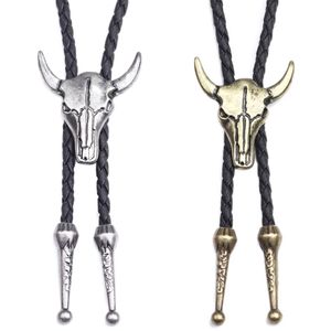 Mode Heren Lederen Koe Hoofd Bolo Tie Ketting Sieraden Retro Western Cowboy Heren Geschenken Stropdas Mannen Accessories251G