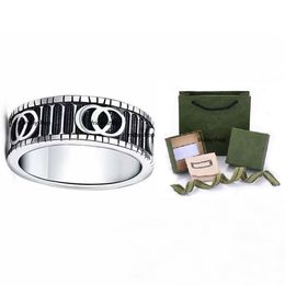 Mode Heren Liefde Ring Ghost Snake Brief Luxe Verzilverd Paar Ringen Womens Designer Sieraden Geschenken