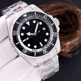 Moda masculina relógios mecânicos 44mm pulseira de aço inoxidável relógio luminoso caso cerâmica relógios de pulso à prova dwaterproof água