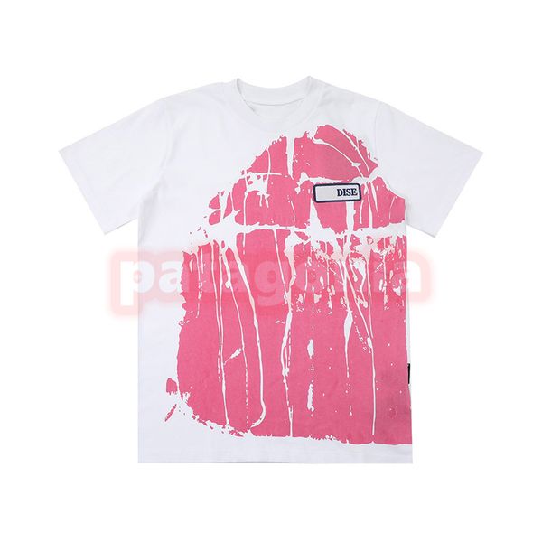 Fashion Mens New Summer T Shirt Womens Pink Printing Tees Lovers Hip Hop Vêtements Taille S-XL