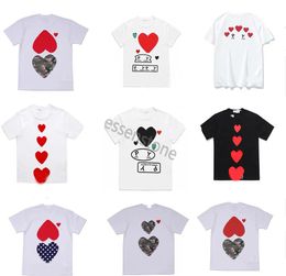 Mode Heren Spelen T-shirt Ontwerper Rood Hart Shirt Commes Casual Dames Shirts Des Badge Garcons Hoge Quanlity speelshirt Katoen Borduren paar tees geschenken