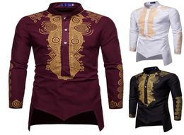 Fashion Mens Imprimé Clothing African National Rich Bazin Dashiki Dashiki Robe Africain Shirt Broidered H10149602017