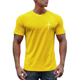 Mode Heren Sneldrogend O Hals Sport T-shirt met korte mouwen Zomer Gym Fitness Running T-shirt Ademende sportkleding 240321