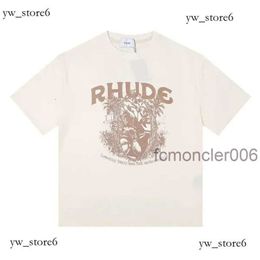 Mode Heren Rhude Shirt Dames Ontwerpers T-shirts Tees Kleding Tops Man Casual Brief Luxe Kleding 3xl 4xl 1019 UY95