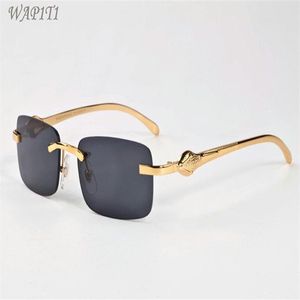 Fashion Mens Lunettes de soleil sans bordure pour femmes verres de soleil vintage Femme Men de goudron clair verres de soleil