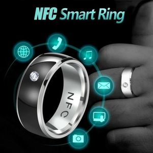Fashion Mens Ring Magic Wear NFC Smart Finger numérique pour les téléphones Android avec couple fonctionnel en acier inoxydable 240423