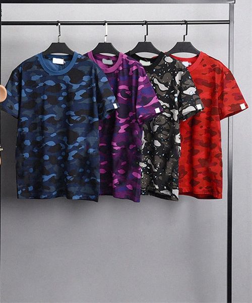 Designer Mens Shark T Shirt Femmes Camouflage Imprimer Manches Courtes Coton Jeunes Étudiants Tees Taille Asiatique M-XXXL